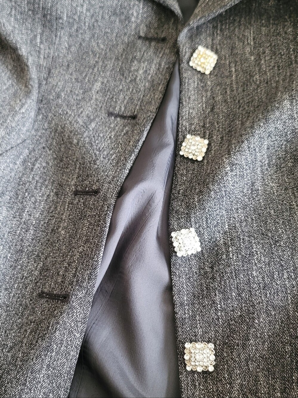 Nygard Charcoal Tweed Blazer Jacket 12 - Picture 5 of 11